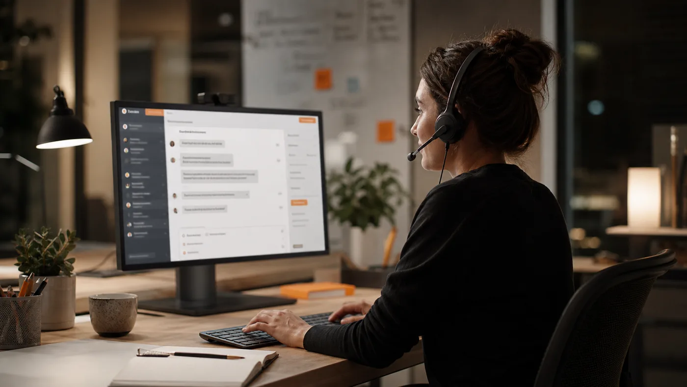 Customer conversation connected to support knowledge and escalation tools